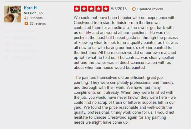 customer review crestwood painting