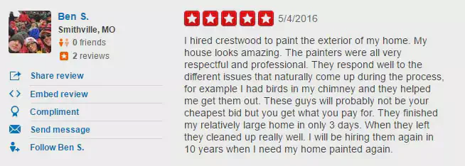 customer review painter kansas city